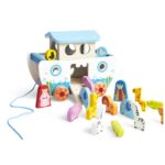 Arrastre Arca de Noé Hape: Un Viaje de Aprendizaje y Diversión para los Pequeños Exploradores. Un arrastre y un juego de encajes juntos.