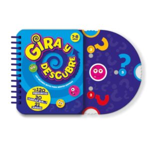 Gira y descubre 7-8 años, libro lleno de preguntas y juegos interactivos, perfecto para llevar a todas partes y fomentar el aprendizaje activo.
