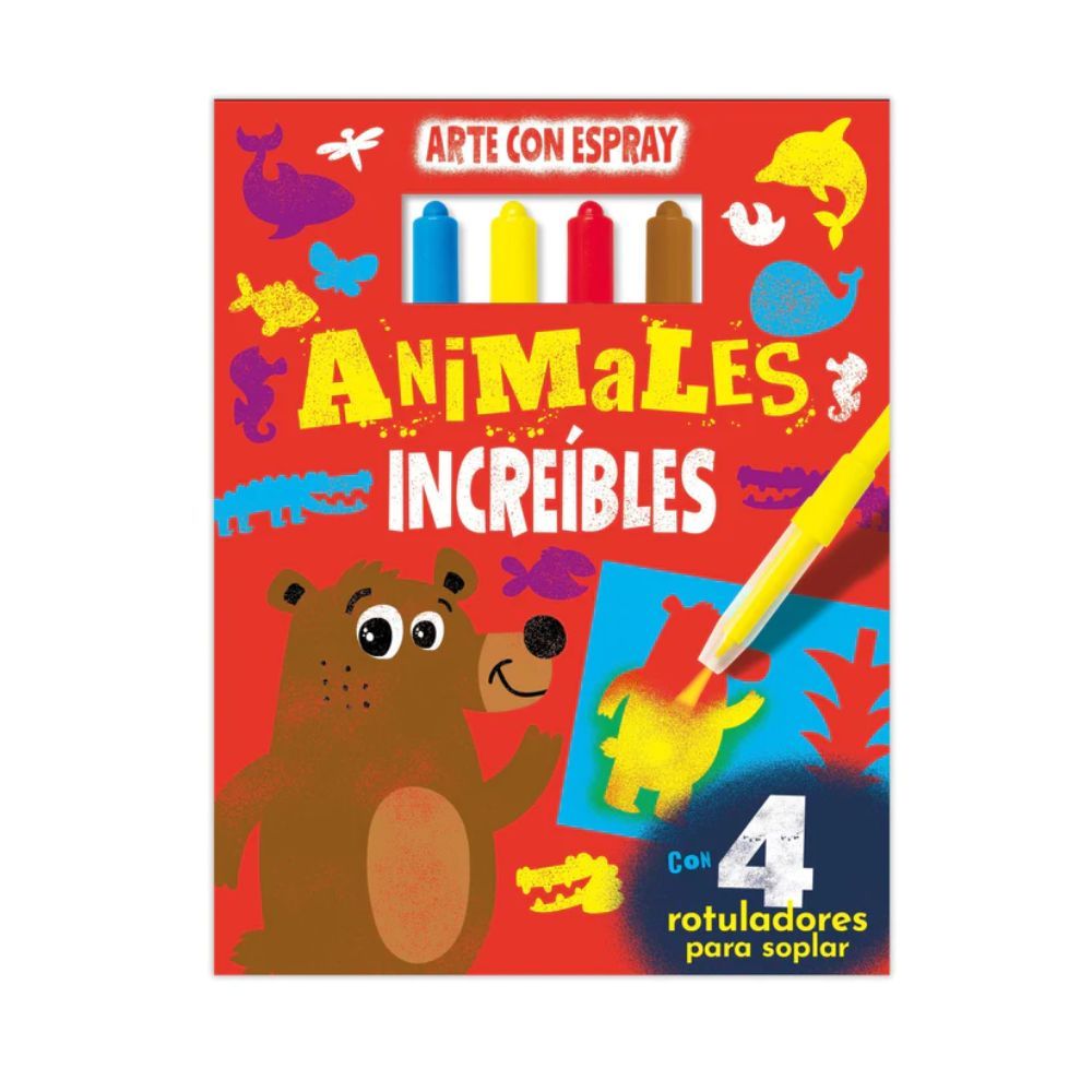 Potencia la destreza de los niños con nuestra colorida Peonza metálica Granja. Disponible en 2 modelos, con animales de granja giratorios y pomo de plástico. (7) Arte con espray - Animales Increíbles - Imagen 1