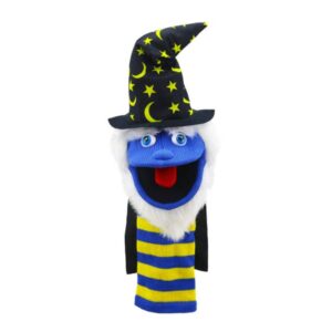 Marioneta Wizard de The Puppet Company: mágica, divertida y de tejido ecológico. Ideal para estimular la imaginación desde los 18 meses. ¡Descúbrela!