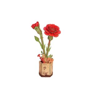 Flor de madera Clavel rojo