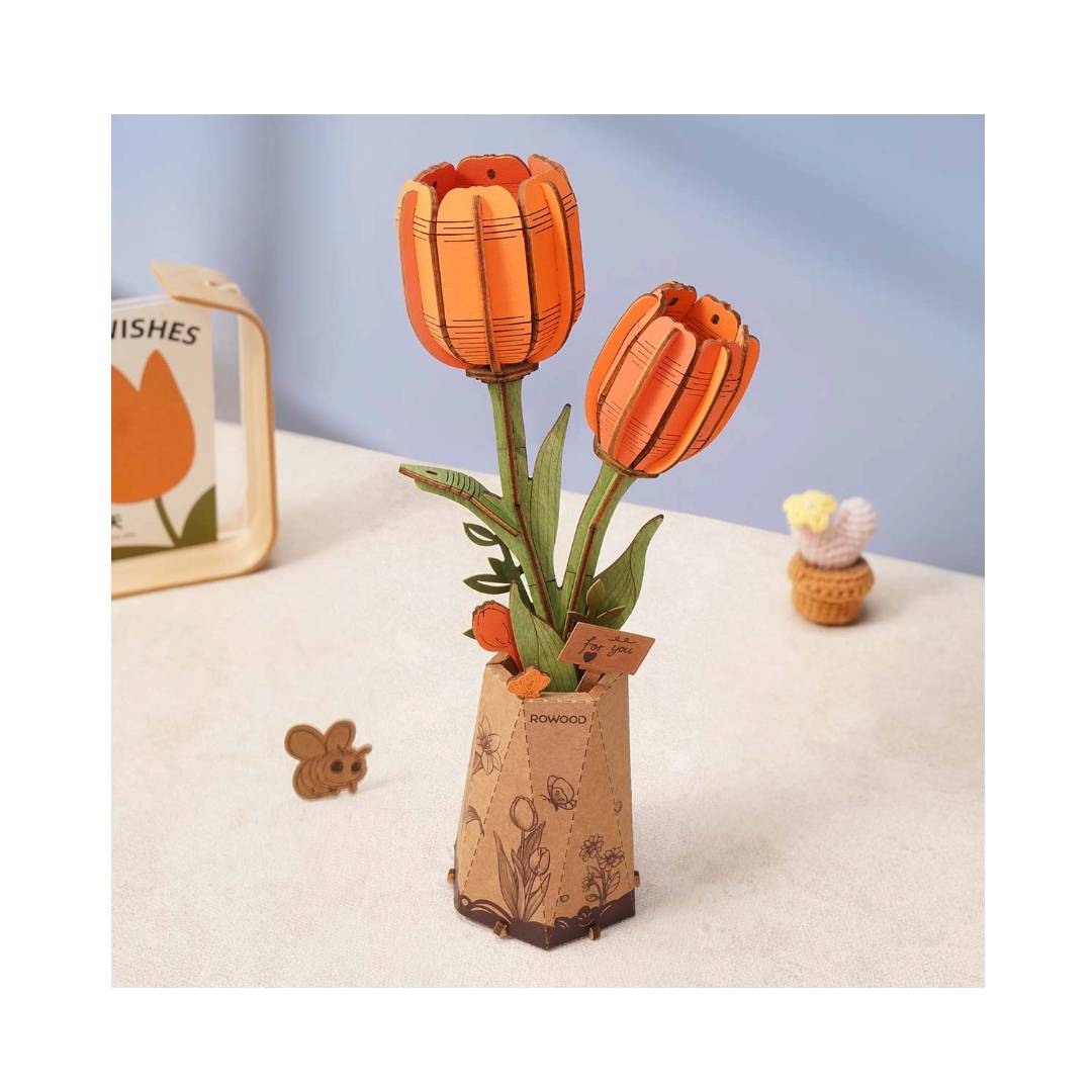 Flor de madera Orange Tulip Flor de madera Orange Tulip
