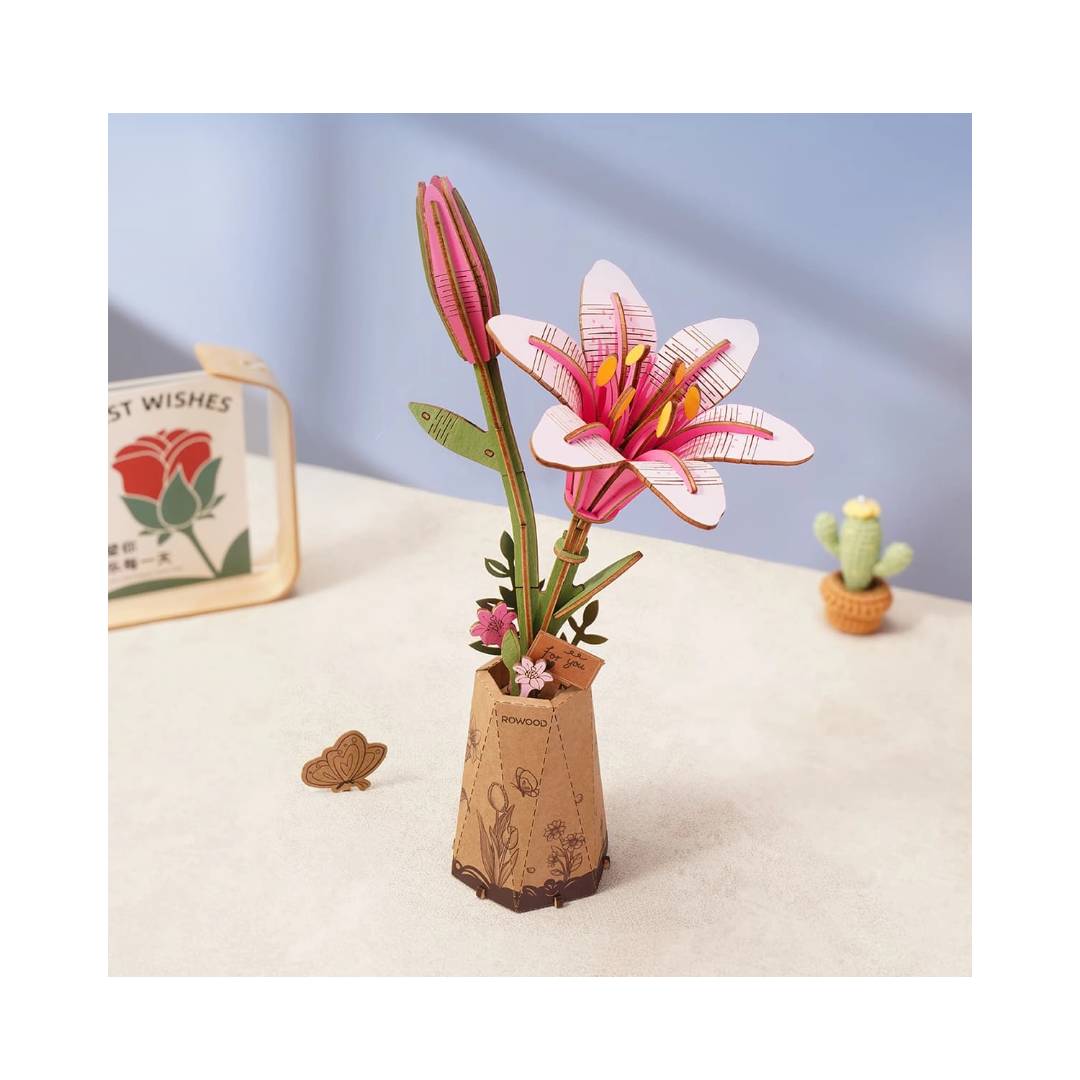 Flor de madera Pink Lily Flor de madera Pink Lily