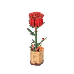 Flor de madera Rosa Roja